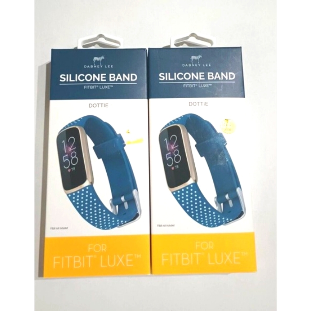 Gift! New Dabney Lee Silicone Band For Fitbit Luxe Wristwatch Band Blue & Whit…